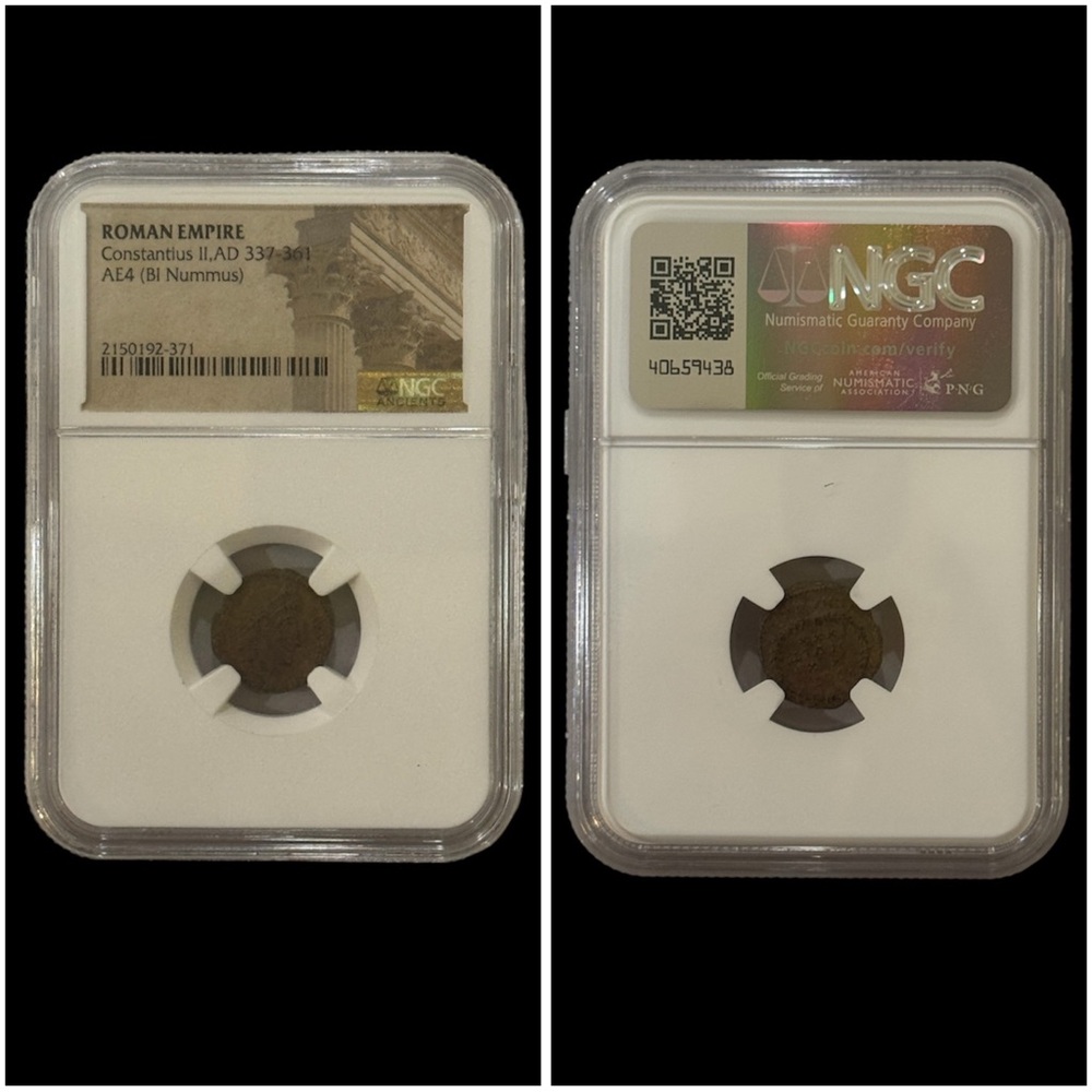 NGC ROMAN EMPIRE ANCIENT COIN Constantius || AD 337-361 AE4 (B1 Nummus)